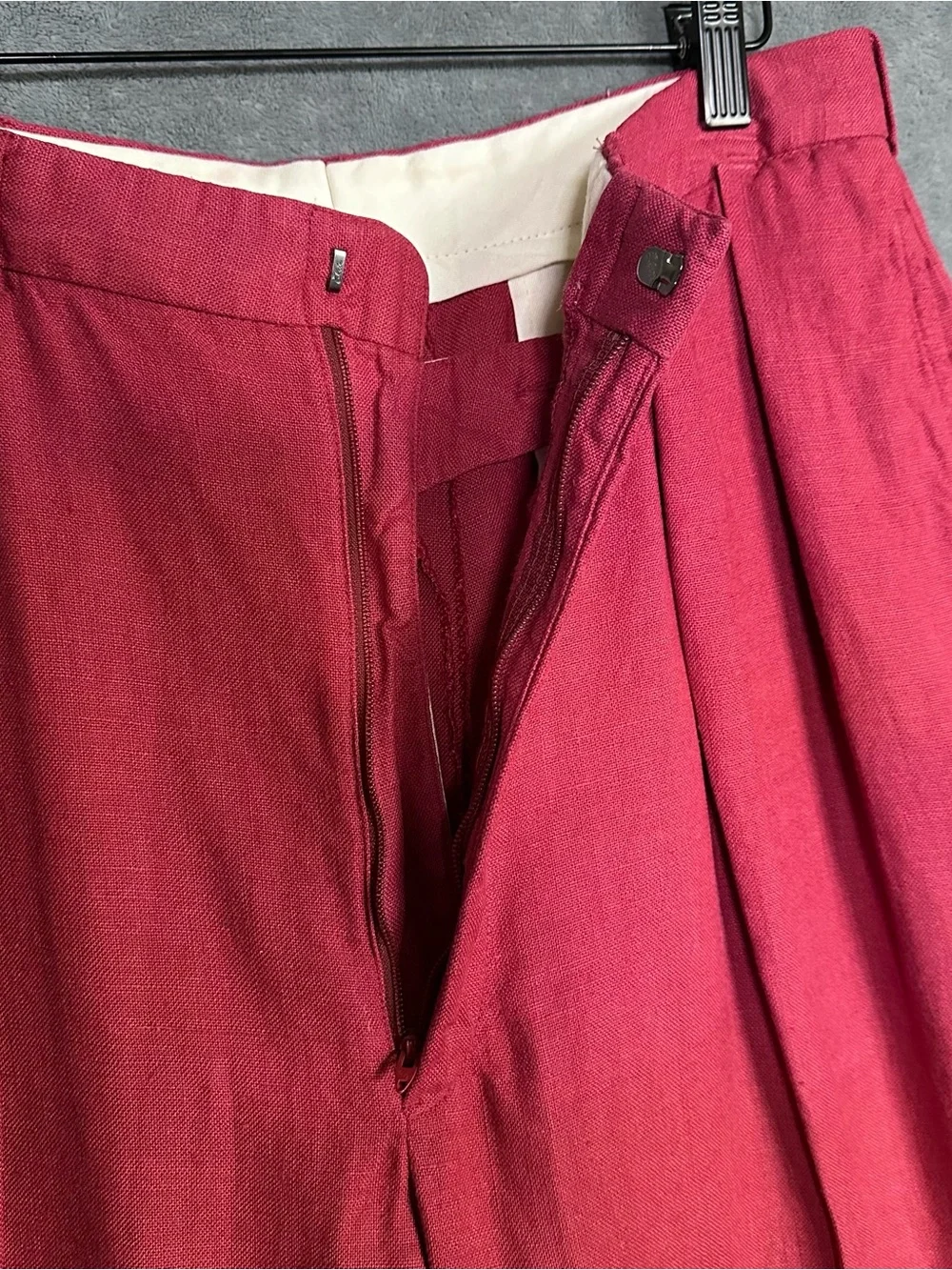Polo by Ralph Lauren vintage made in USA red linen pants trousers chinos cuffed